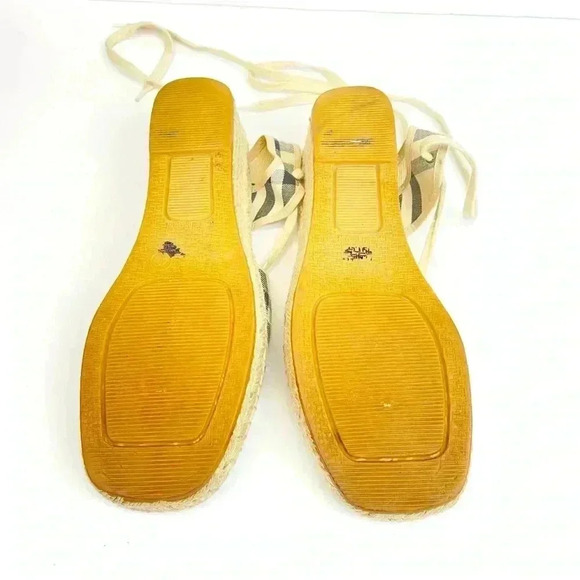 Burberry Nova Check Canvas Closed Toe Tie Slingback Espadrilles EU 40 / US 9.5 - Picture 6 of 9